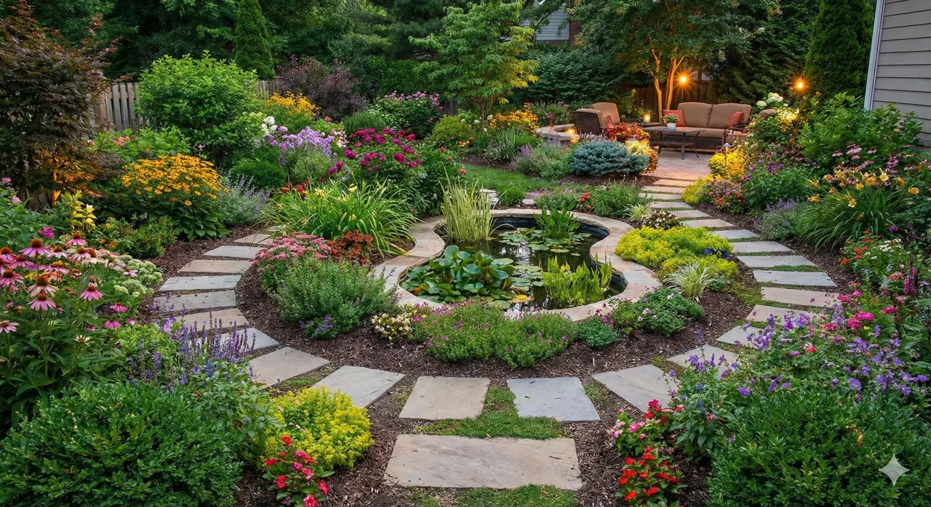 Kreative Gartengestaltung mit Pflanzen und Steinen